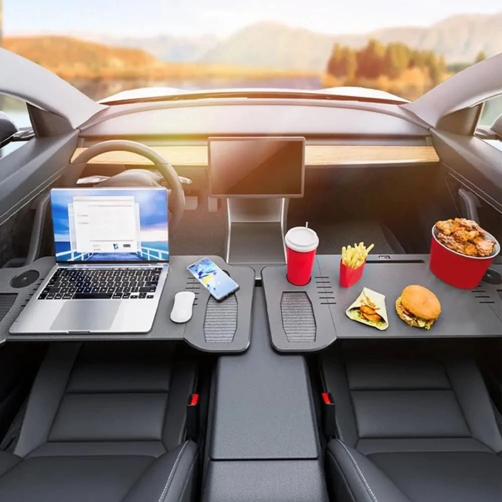 Foldable Car Tray Table For Laptop Anti-slip Eating Table Travel Tray Compatible For Tesla Model Y / Model 3 Accessories