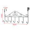 7 Hooks Iron Hook Over Door Metal Hanger Bracket Towel Hat Coat Hooks Hanging Storage Rack Overdoor Organizer Accessories