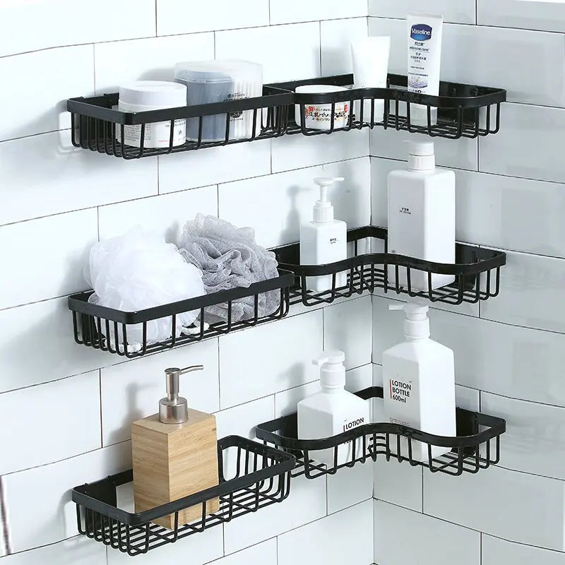 New Bathroom Shelf Wall Mounted Rack No-Drill Kitchen Storage Organizer Shelf Corner Shelf Bracket for Bathroom Accessories