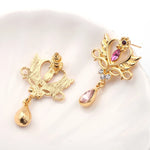 Load image into Gallery viewer, Anime Sailor Moon Charms Crystal Pendant Earrings Gold Color Zircon Women Ear Nails for Girl Jewelry Accessories Party Gifts
