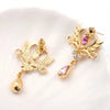 Anime Sailor Moon Charms Crystal Pendant Earrings Gold Color Zircon Women Ear Nails for Girl Jewelry Accessories Party Gifts