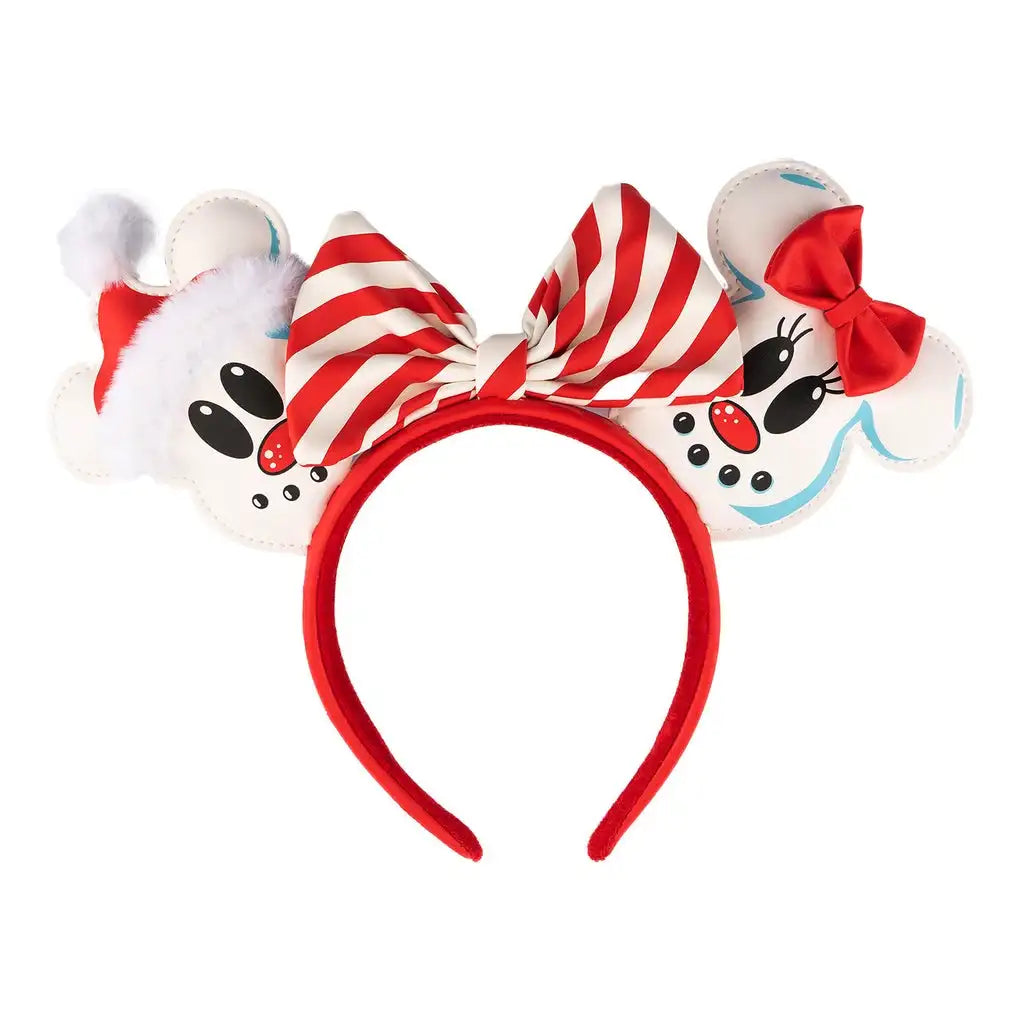 Disney Minnie Mouse Ear Headband 2023 New Loungefly Ears Christmas Snowman Headdress Cosplay for Adults Kids Hair Accessories