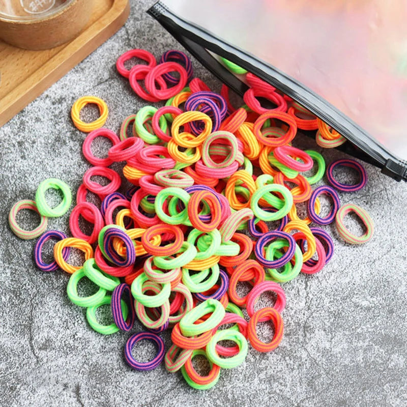 50/100pcs Kids Elastic Hair Bands Girls Gum Scrunchie Rubber Band for Children Nylon Hair Ties Headband Baby Hair Accessories
