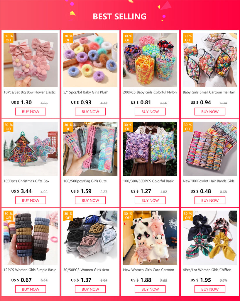 200/500pcs/Bag Girls Cute Colorful Basic Elastic Hair Bands Ponytail Holder Children Scrunchie Rubber Band Kids Hair Accessories