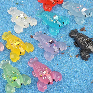 1Pcs Colorful Sanrio Luminous Mini 3D Lobster Mymelody Kuromi Figure Ornament DIY Glowing Lobster Home Decor Miniature Statue