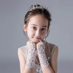 Load image into Gallery viewer, Girls Princess Gloves Girls Dress Glove Lace Diamond Performance Photography Costume Wedding Accessories for Kids Birthday Gift
