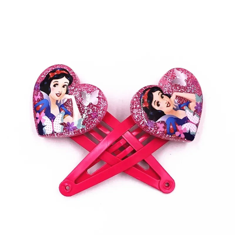 2Pcs Cartoon Princess Disney Mermaid Ariel Shine Hair Clips BB Clips Kids Hairpins Girls Hair Accessories Baby Headdress Gift