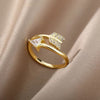 Lucky Turkish Blue Evil Eye Rings For Women Open Adjustable Stainless Steel Ring 2024 Trend Wedding Band Couple Jewelry Gift