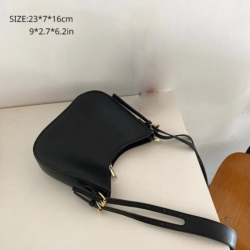 Spring Vintage Women's Shoulder Bag Fashion Solidr Casual Outdoor Bag Handbags Zipper Crossbody Pu Leather Cross Body Bag