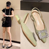 Beige Heeled Sandals Clear Shoes 2023 Women's Black Rhinestone Medium Pointed Closed New Spring Gladiator Block Girls