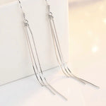 Load image into Gallery viewer, Fanqieliu 925 Silver Needle New Woman's Fashion Jewelry Long Multi Piece Chain Drop Earrings FQL23533
