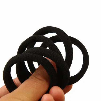 50/100Pcs Elastic Hair Accessories for Women Kids Black Rubber Band Ponytail Holder Gum for Hair Ties Ring Scrunchies Hairband