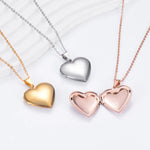 Load image into Gallery viewer, Love Heart Photo Locket Charm Pendant Necklace Stainless Steel Blank Memory DIY Openable Jewelry For Men Women Gifts
