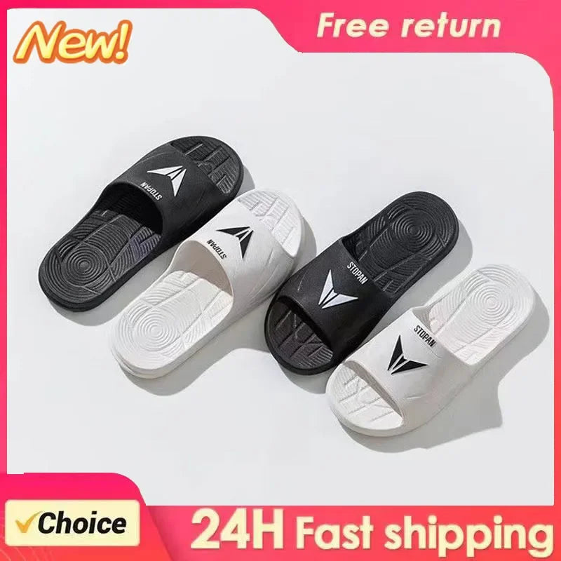 New Men's Slippers Summer Fashion Soft Sole Non-slip PVC Flip Flops Casual Outdoor thick sole Slippers Bathroom Couple Slippers