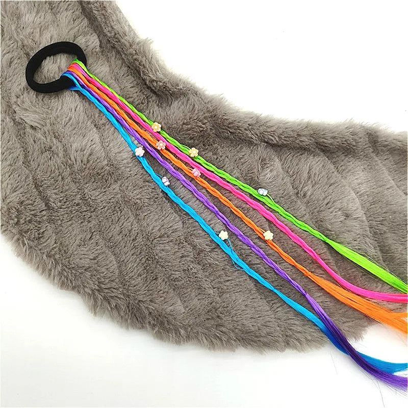 1pcs New Simple Kid Elastic Hair Band Rubber Hair Accessories Kids Wig Headband Girls Twist Braid Rope Headdress Child Gift