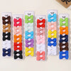 6pcs/10Pcs Kids Solid Color Ribbon Bows Hair Clips for Baby Girls Handmade Bowknot Hairpin Barrettes New Year Hair Accessories