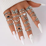 Load image into Gallery viewer, 21pcs Set Punk Style Butterfly Heart Stainless Steel Ring and Tai Chi Design Multi-element Snake Rings Set Кольца Женские Кольцо
