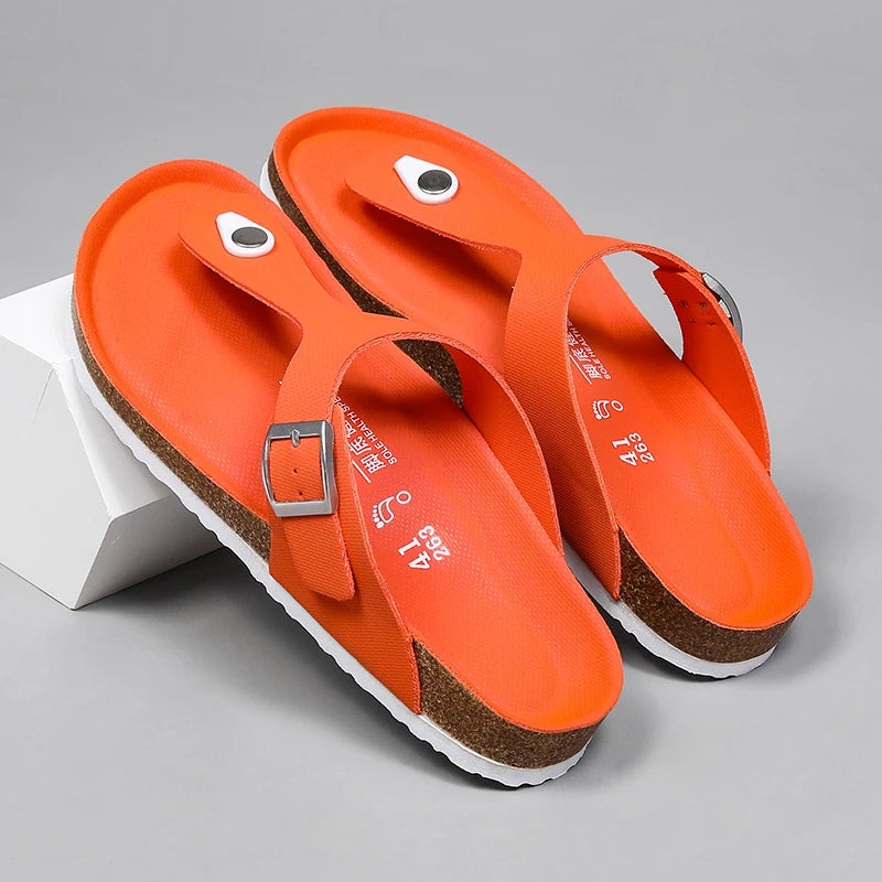 All-match Flats Beach Slippers Mens Slip on Shoes Half Drag Leather Street Personality Men's Flip-flops Men Casual Walking Shoe