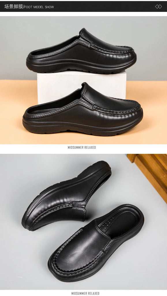 Waterproof Non-slip Slippers for Men Chef Shoes Wear-resistant Wear-resistant Ventilate Shoes for Men Thick Bottom Sandals