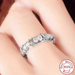 Load image into Gallery viewer, Luxury 925 Sterling Silver Ring Interlaced With Aaa Zircon Crystal Ring For A Woman'S Engagement Jewelry Gift 2 Color Choices
