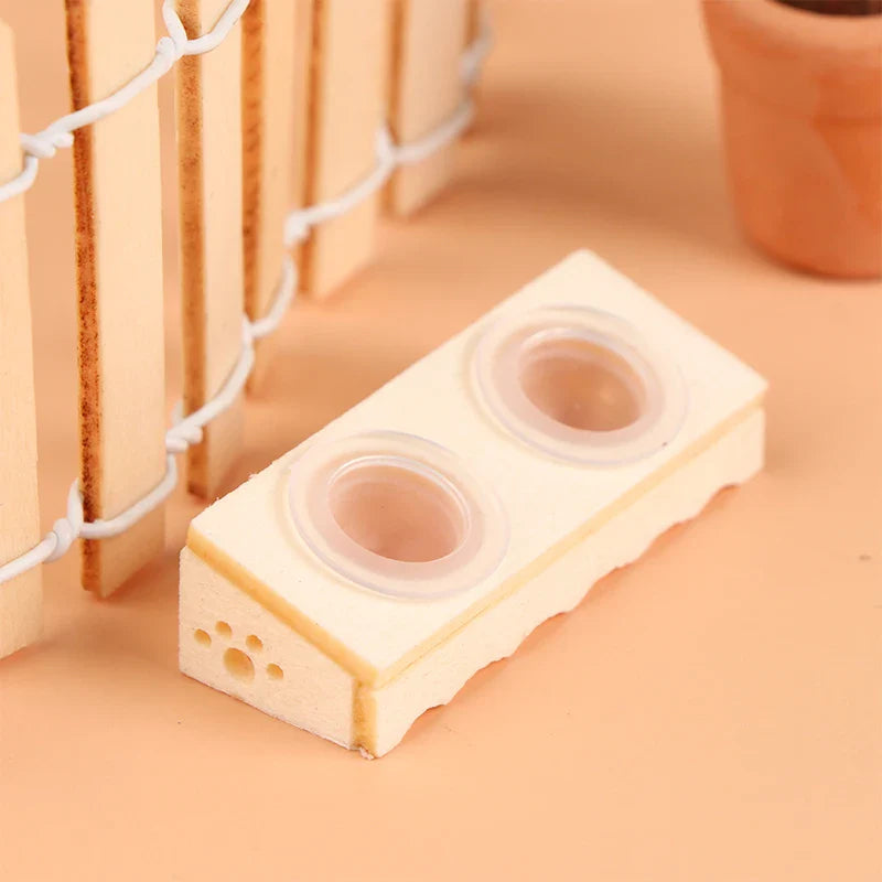 1 Set 1/6 1/12 Scale Dollhouse Miniature Pet Dog Cat Food Bowl Model Pet Supplies Decor Toy Doll House Furniture Accessories