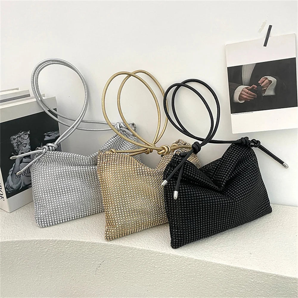 Women Rhinestones Evening Clutch Bag Shiny Crystal Dinner Party Wedding Purses Handbag Brand Designer Shoulder Underarm Bags