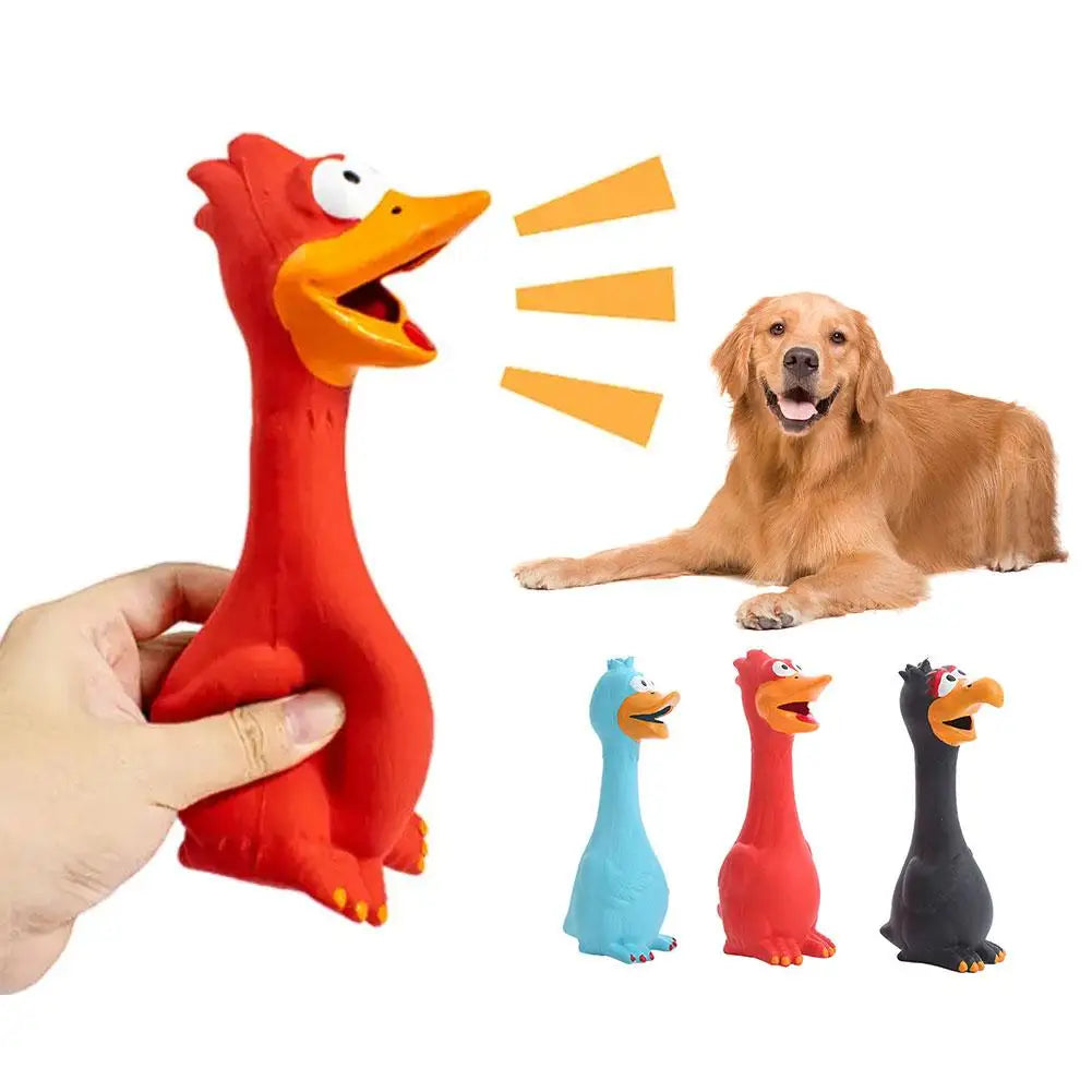 Cute Latex Chicken Shape Pet Squeak Toys Dog Cat Puppy Sound Squeaker Toys Chicken Screaming Chew Dog Simulation Accessorie Z9Q8