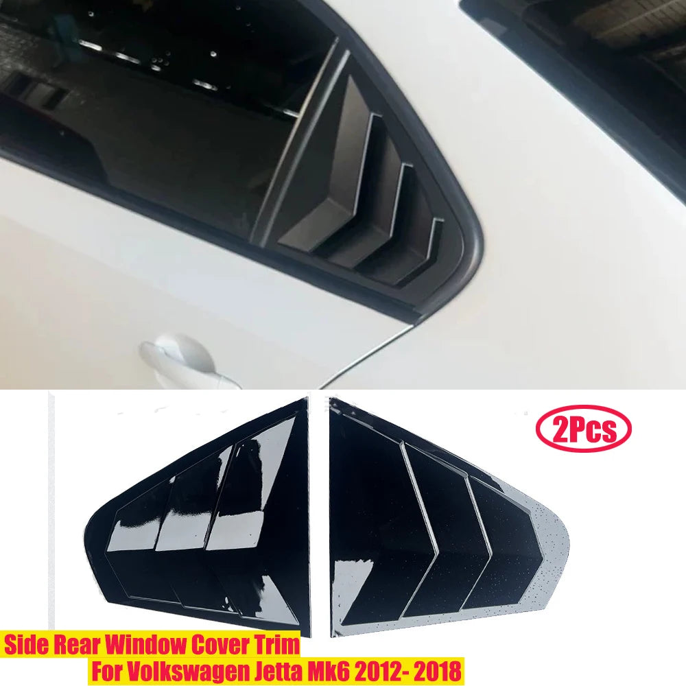 2Pcs Car Side Rear Window Louver Shutter Cover for VW Jetta Mk6 2012-2018 Auto Accessories