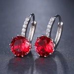 Load image into Gallery viewer, LXOEN Fashion 10 Colors AAA CZ Hoop Earrings For Women Silver Color Crystal Girl Hoops Jewelry Gift Wholesale brinco bijoux
