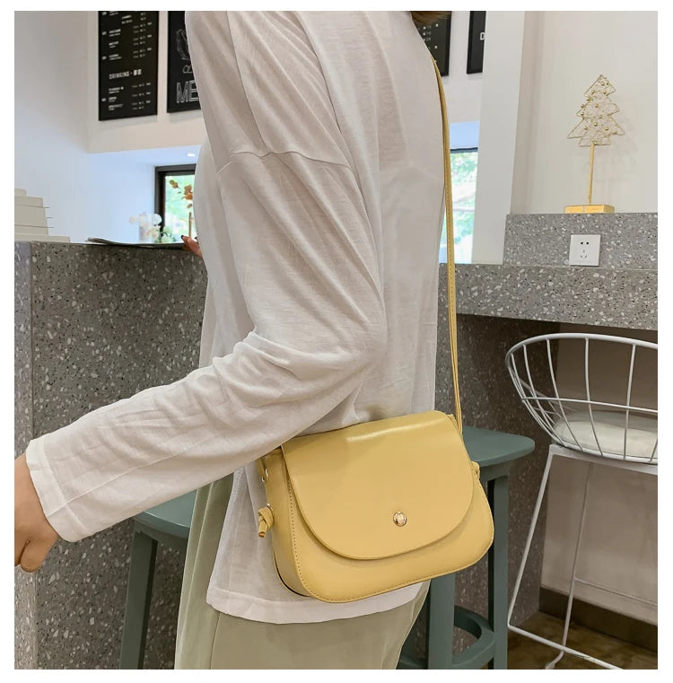 New Arrival Women Simple Shoulder Bag Candy Color PU Leather Ladies Small Square Crossbody Bags Female Handbags Torebki Damskie