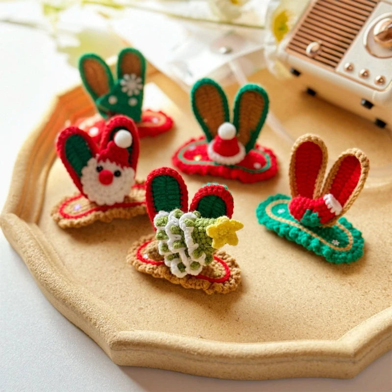 Knitted Woolen Baby Barrettes Cartoon Rabbit Little Girls Hairpins Puppy Cat Toddler Hair Clip Kids Grooming Hair Accessories