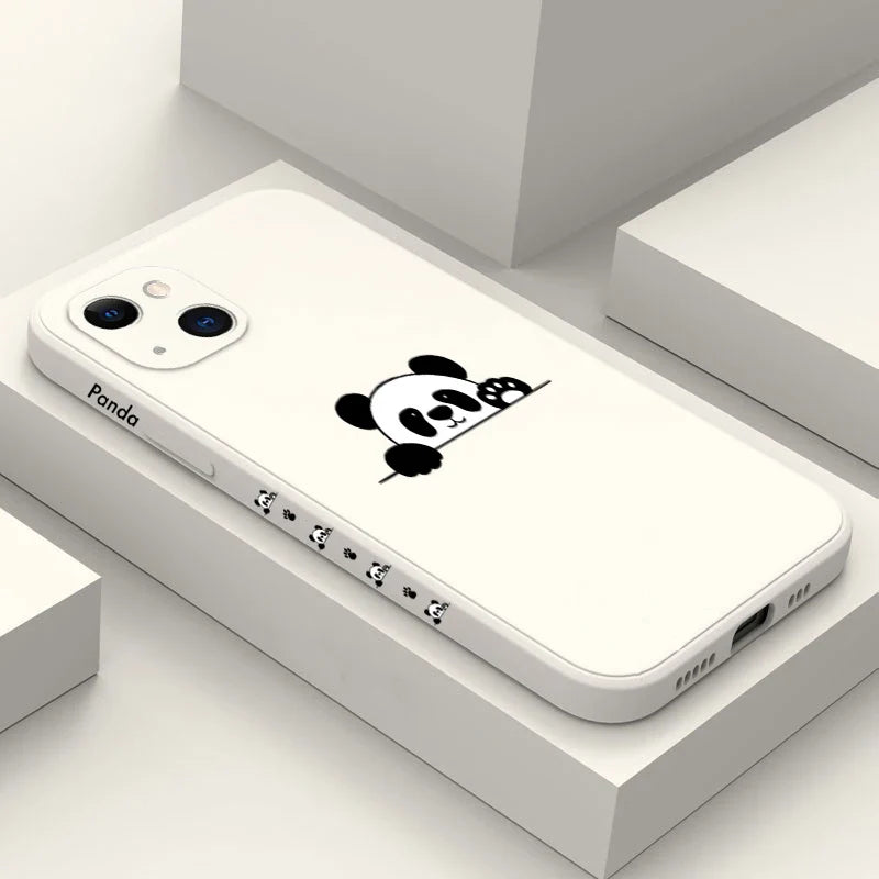 Panda Cute Label Phone Case For Xiaomi Redmi Note 13 12 Pro Plus 13 12S 12 11S 11 10S 10 Redmi 12 Shockproof Soft Silicone Cover