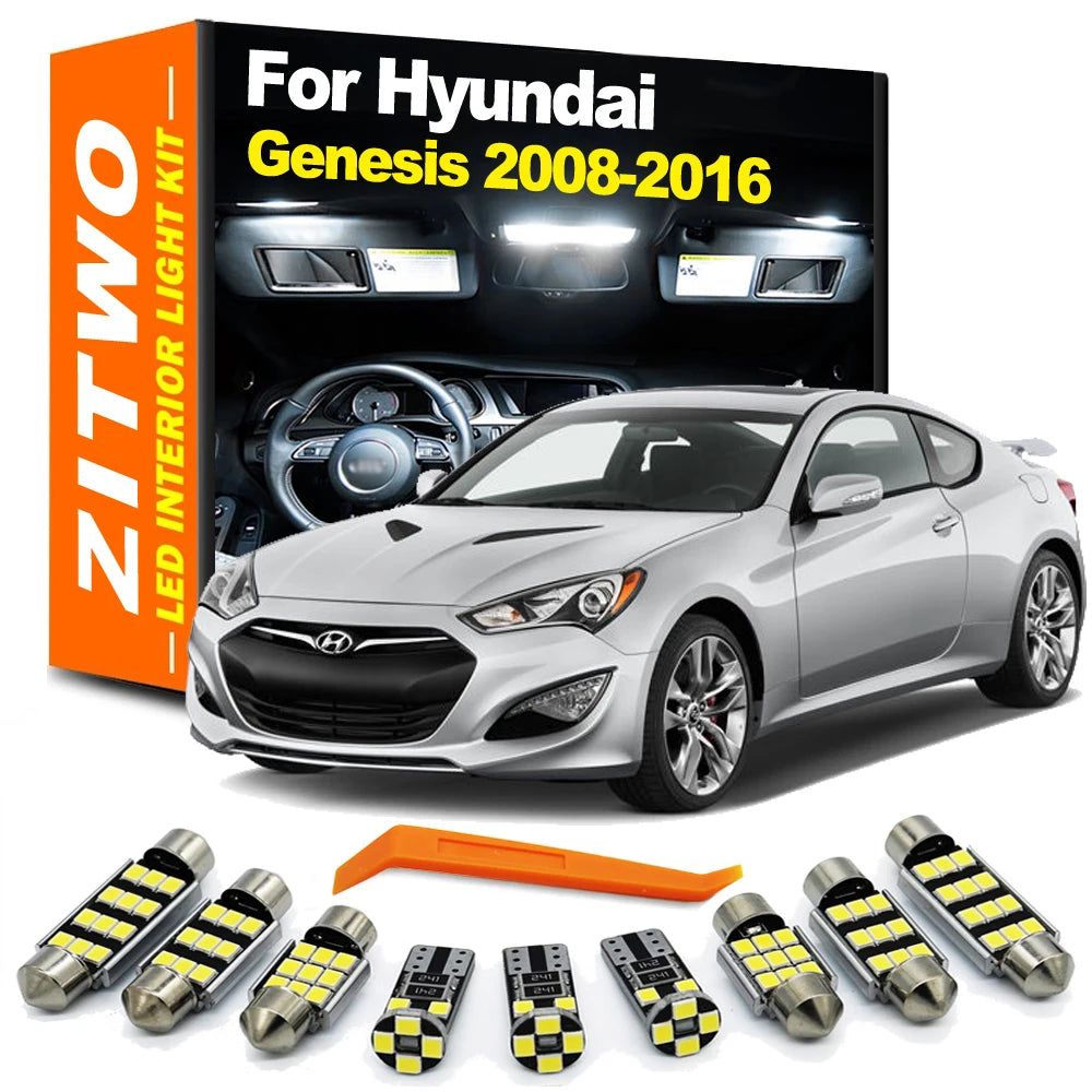 ZITWO Car LED Interior Indoor Light Kit For Hyundai Genesis Coupe Sedan 2008 2009 2010 2011 2012 2013 2014 2015 2016 Accessories