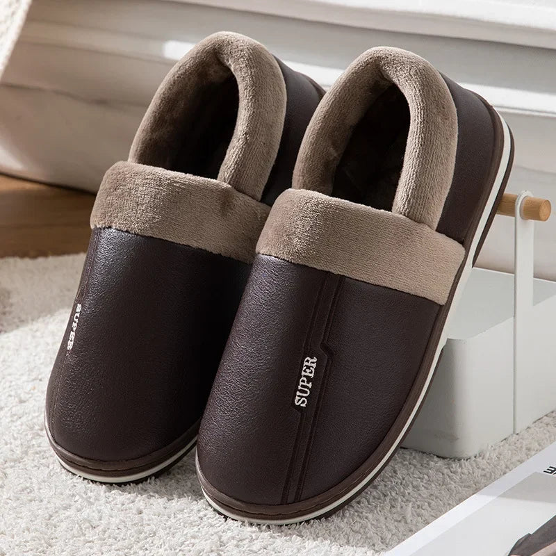 Big Size 47 48 49 50 Men Winter Warm Slippers Waterproof Large Size Home Bedroom Casual Shoes House Indoor Non Slip Slides