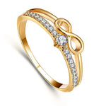 Load image into Gallery viewer, Fashion Gold Silver Color Ring for Women White Crystal Cubic Zirconia Infinity Love Ring Engagement Wedding Party Female Jewelry
