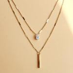 Load image into Gallery viewer, Double Layer Crystal Zircon Pendant Necklace For Women Female Vintage Stainless Steel Choker Chain Neck Wedding Jewelry Gift
