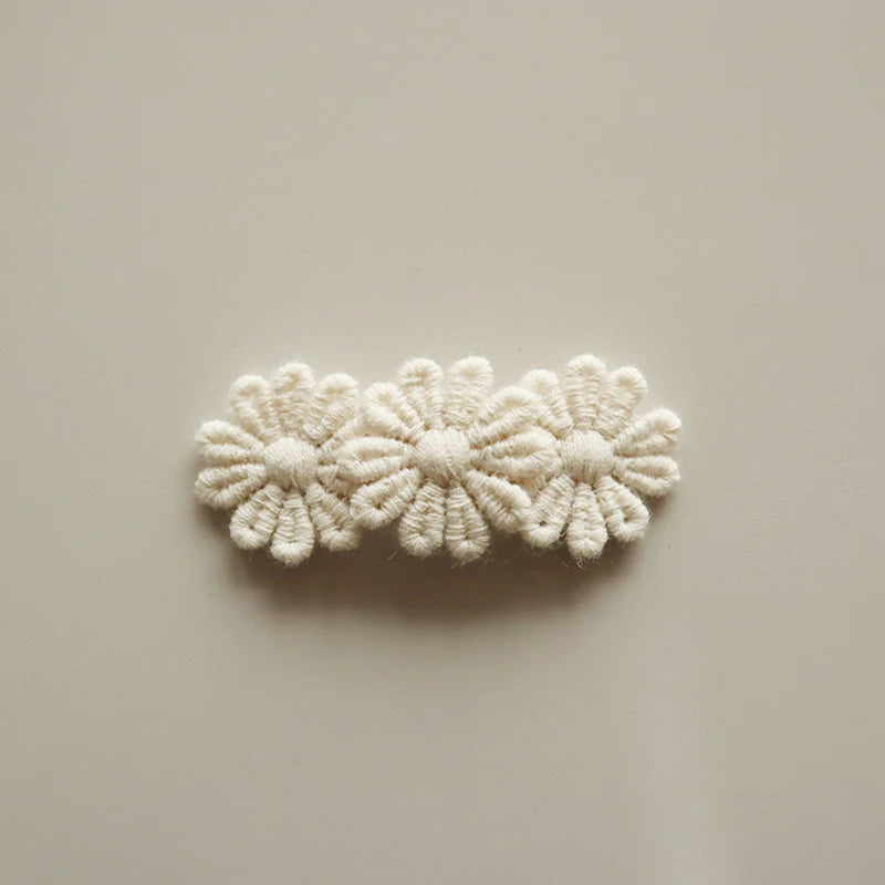 Cute Baby Girl Hair Clips Cotton Lace Triple Flowers Kids Hair Accessories  Princess Barrette Spring Korean Style Hairpins
