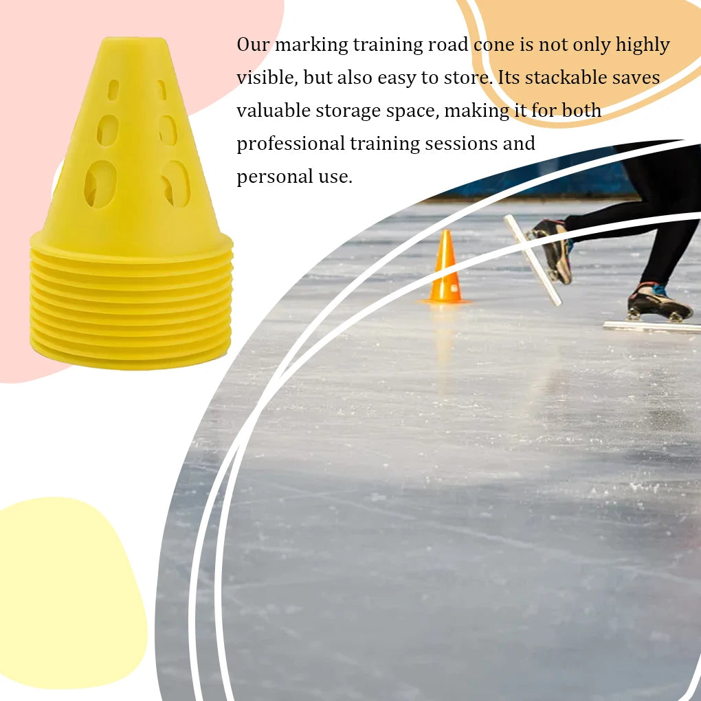 10pcs Marking Training Road Cone Roller Skating Piles Portable Multifunctional Skates Roadblocks Soccer Training Obstacles Props