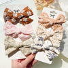 2Pcs/Set Sweet Flower Print Bowknot Hair Clips For Cute Baby Girls Cotton Bows Hairpins Barrettes Headwear Kids Hair Accessories