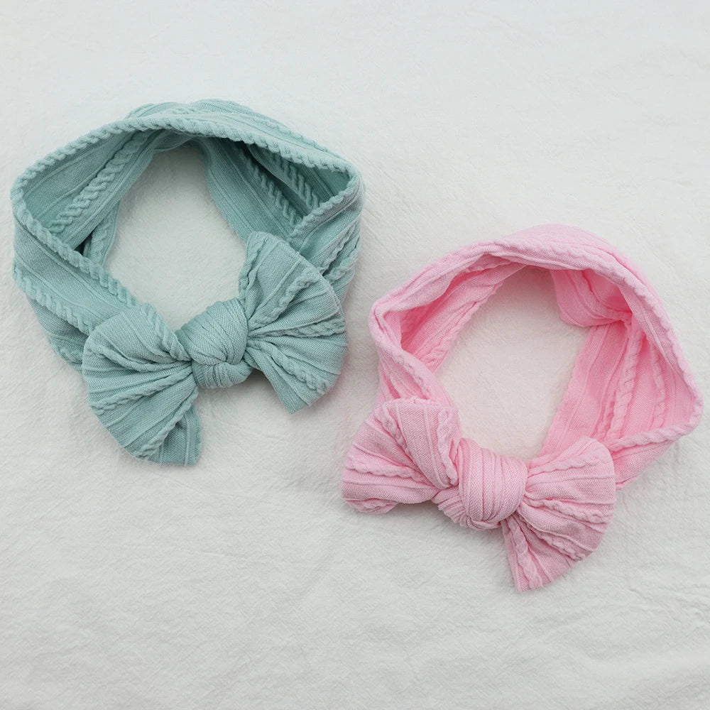 1PCS Knit Baby Bow Headbands Printed Bowknot Headband For Baby Girls Turban Elastic Hairband Kids Headwear Hair Accessories