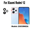 1PCS For Xiaomi Redmi 12 Back Camera Lens Rear Main Camera Glass Cover with Frame Bezel Flash Lamp Replacement 4G 5G