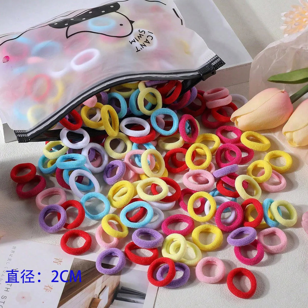 50/100Pcs Hair Bands for Children Colorful Nylon Scrunchie Hair Ties Rubber Band Kids Elastic Hair Leagues Girl Accessories