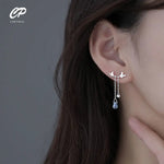 Load image into Gallery viewer, New Korean Silver Color Butterfly Blue Water Drop Tassel Earrings For Women Fashion Creative Light Luxury Elegance Party Jewelry
