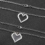 Load image into Gallery viewer, 2023 Heart Shape Pixel Couples Necklace New Design Simple Creative Black White Hollow Heart Pendant Choker Necklaces 2PCS/Set
