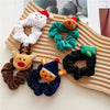 Girls Christmas Flannel Ponytail Holder Hair Ties Santa Claus Elk Velvet Hair Rope Creative Kids Scrunchies Hair Accessories