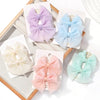 2pcs/set Lovely Bow Hairpins Solid Color Gauze Bows Clip for Kids Sweet Soft Hair Clips Pink Princess Girls Hair Accessories