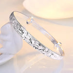 Load image into Gallery viewer, Fine 925 Sterling Silver Original romantic Gypsophila star Bangles for women bracelets fashion party wedding accessories jewelry
