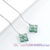 Burmese Jadeite Flower Earrings Natural Jewelry Women 925 Silver Designer Charm Stone Chinese Jade Carved Gemstone Real Blue