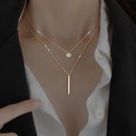 Load image into Gallery viewer, Crystal Charm Layered Pendant Necklace Set For Women Charms Fashion Square Rhinestone Female Vintage Jewelry
