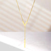 316L Stainless Steel Letter V Pendant Charms Necklace Romantic Minimalist Short Clavicle Chain Tassel Choker Gift For Girlfriend